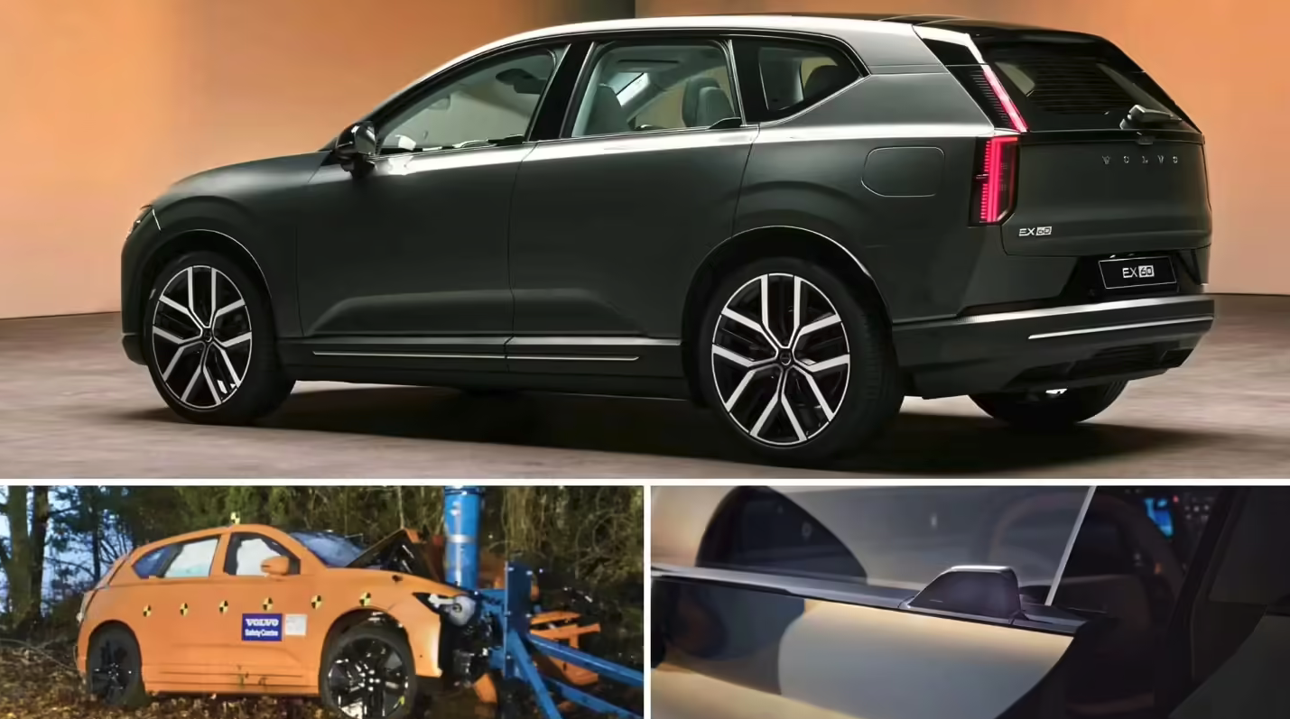 沃尔沃EX60搭载鲨鱼鳍电子门把手 双冗余设计破解救援安全难题